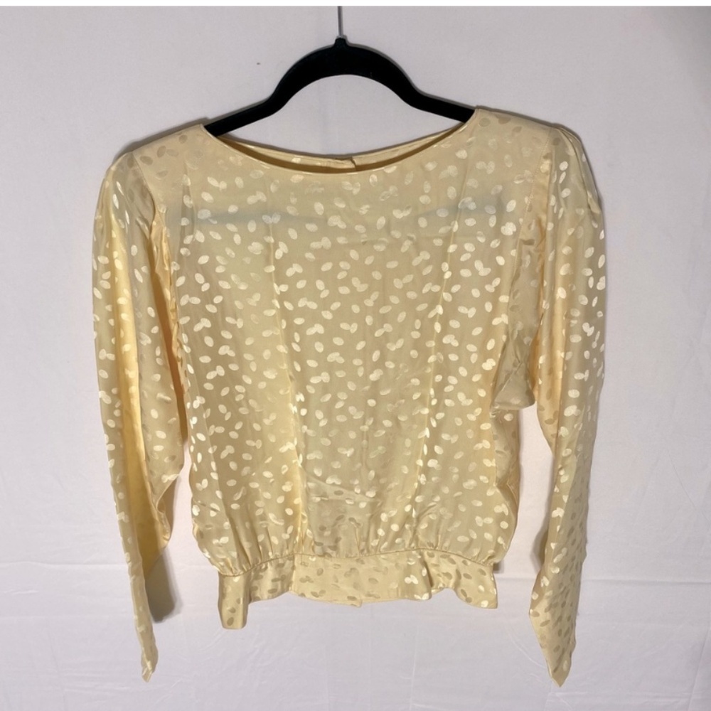 Sold-Vintage Holt Renfrew Butter Yellow Silk Blouse S